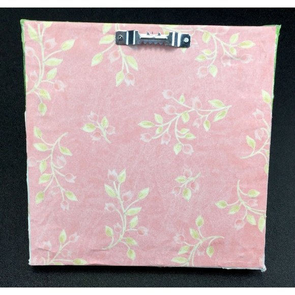 Succulent Plant Painting Original Acrylic Pink Green 6x6 Canvas Mixed Media - Picture 5 of 5